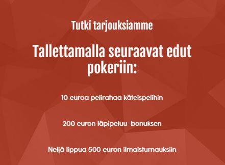 Pokerihuoneen tarjoukset