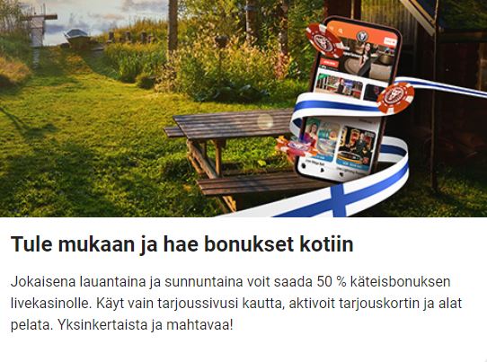 Leovegas ja 50 % käteisbonus