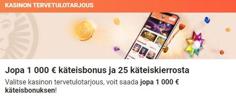 Leovegasin kasinopuolen tervetulotarjous